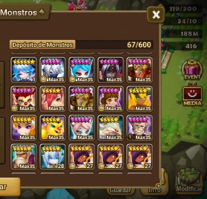 Conta com um total de 83 pergaminhos LD pra você summonar - Summoners War