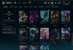 Bronze 3 com 35 Champs e 40 Skins - League of Legends LOL