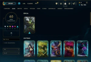 Bronze 3 com 35 Champs e 40 Skins - League of Legends LOL
