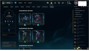CONTA DIAMANTE 4 COM QUASE TODOS CHAMP E 206 SKINS ! - League of Legends LOL