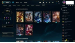 CONTA DIAMANTE 4 COM QUASE TODOS CHAMP E 206 SKINS ! - League of Legends LOL