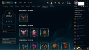 CONTA DIAMANTE 4 COM QUASE TODOS CHAMP E 206 SKINS ! - League of Legends LOL