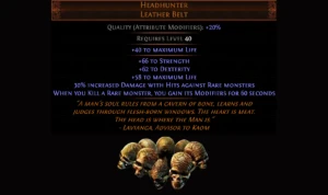 Item PoE 1 - Headhunter (Path of Exile Keepers of the Flame) - Path of Exile 1 e 2