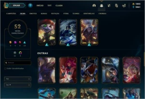 CONTA DE LOL, PRATA IV, LVL 269 COM 52 SKINS E MAIS - League of Legends