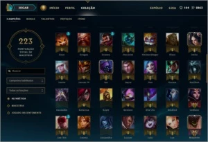 Ouro 4, 112 campões, 78 skins e 7 páginas de runa - League of Legends LOL