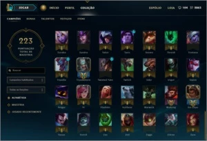 Ouro 4, 112 campões, 78 skins e 7 páginas de runa - League of Legends LOL