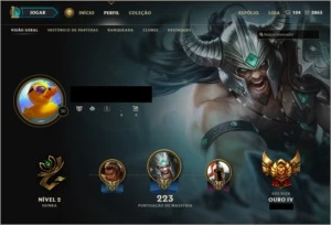 Ouro 4, 112 campões, 78 skins e 7 páginas de runa - League of Legends LOL