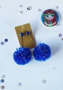 Brinco Festa Pompom - Artesanato e Personalizados