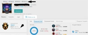 Conta League Of legends lvl 281 ouro 1, 91 pdl LOL