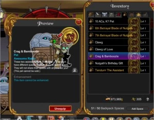 Conta AQW (8 ANOS) -PETS: CRAG & BAMB, NULGATH BIRTHDAY - Adventure Quest World