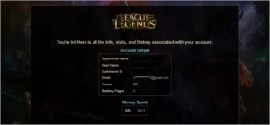 CONTA LEAGUE OF LEGENDS LOL
