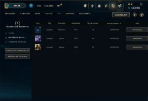 Unranked com 20 Champs e 34 Skins - League of Legends LOL