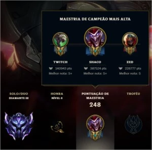 CONTA DE LOL DIAMANTE 3 - League of Legends