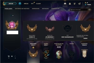 Conta ouro 4 com 100 Champs e 61 Skins - League of Legends LOL