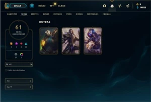 Conta ouro 4 com 100 Champs e 61 Skins - League of Legends LOL