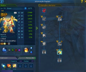 Conta LADMO Mid-End Game 4 SSS+ - Digimon Masters Online