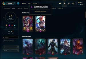 Conta platina 2 solo duo e flex com 73 skins e 80 champs - League of Legends LOL
