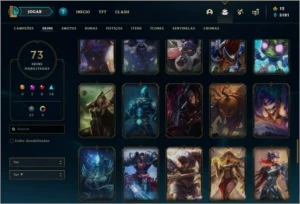 Conta platina 2 solo duo e flex com 73 skins e 80 champs - League of Legends LOL
