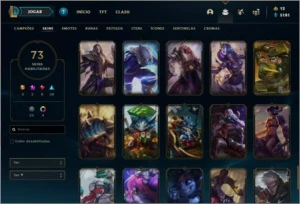 Conta platina 2 solo duo e flex com 73 skins e 80 champs - League of Legends LOL
