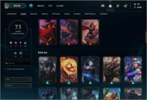 Conta platina 2 solo duo e flex com 73 skins e 80 champs - League of Legends LOL