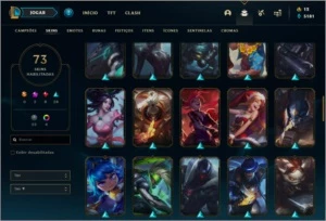 Conta platina 2 solo duo e flex com 73 skins e 80 champs - League of Legends LOL