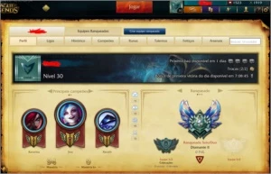 LoL - Conta DIAMANTE 2 Com 1500 RP's - League of Legends