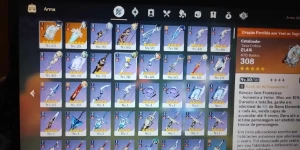 Genshin impact ar 55 7 personagens 5+ 2 armas 5