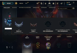 Ferro 1 com 120 Champs e 121 Skins + 2 Prestigios da Lux - League of Legends LOL