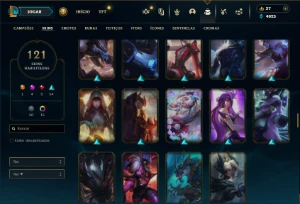 Ferro 1 com 120 Champs e 121 Skins + 2 Prestigios da Lux - League of Legends LOL