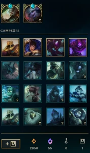 MMR Platina Todos os campeões 150 skins 70 cromas e +150k EA - League of Legends LOL