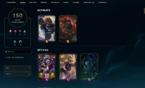 MMR Platina Todos os campeões 150 skins 70 cromas e +150k EA - League of Legends LOL
