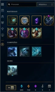 CONTA League Of Legends - Todos os Campeões e 111 Skins LOL
