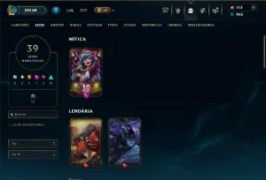 Unranked com 80 Champs e 39 Skins ( MAIN ADC ) - League of Legends LOL