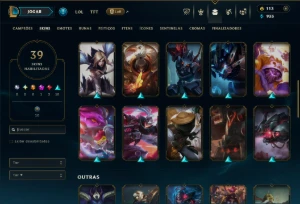 Unranked com 80 Champs e 39 Skins ( MAIN ADC ) - League of Legends LOL