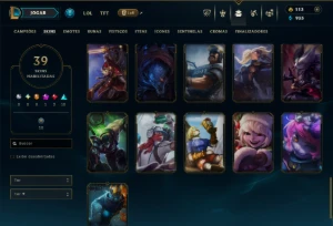 Unranked com 80 Champs e 39 Skins ( MAIN ADC ) - League of Legends LOL