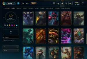 Unranked com 80 Champs e 39 Skins ( MAIN ADC ) - League of Legends LOL