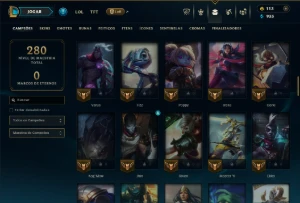 Unranked com 80 Champs e 39 Skins ( MAIN ADC ) - League of Legends LOL