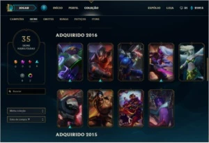 Conta gold com 35 skins. - League of Legends LOL