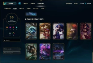 Conta gold com 35 skins. - League of Legends LOL