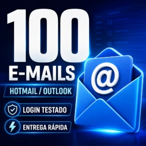 100 Contas Hotmail/Outlook Novas | Login Testado - Emails