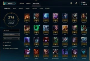 Conta Platina nas 2 filas, 105 champs, 112 ícones + - League of Legends LOL