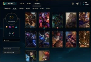 Conta Platina nas 2 filas, 105 champs, 112 ícones + - League of Legends LOL