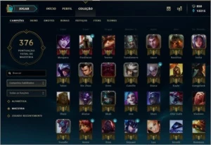 Conta Platina nas 2 filas, 105 champs, 112 ícones + - League of Legends LOL