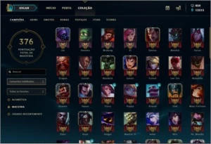 Conta Platina nas 2 filas, 105 champs, 112 ícones + - League of Legends LOL