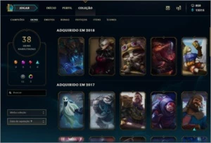 Conta Platina nas 2 filas, 105 champs, 112 ícones + - League of Legends LOL