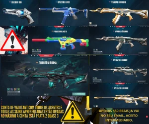 VENDO CONTA DE VALORANT PRATA 2, COM SKINS 150$.