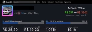Conta Steam com mais de R$3300,00 em jogos! - Counter Strike CS