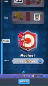 Vendo conta de clash royale Arena MESTRE 1 com pass ativo