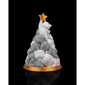 Árvore de Natal 3D com Ursinhos - 21cm - Artesanato e Personalizados