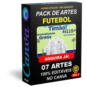 Pack Canva Futebol Vol 1 - 07 Artes Editáveis